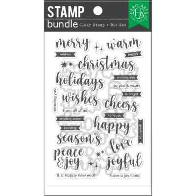 Hero Arts Stamp & Die Combo -  Joyful Christmas Messages